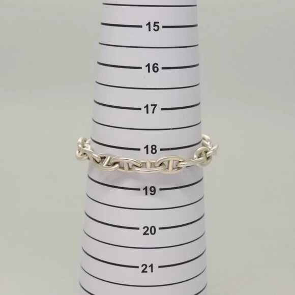 HERMES Chene Dunkle MM Bracelet Ag925 17 Links Silver Auth 135953V - Picture 13 of 13